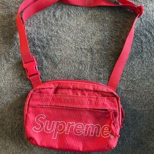 Supreme Red Quilted Crossbody Bag